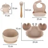 KIK KX4526 Silikon-Geschirrset für Kinder, 9-teilig, beige Produktbild-Vorschau 2