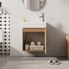 A modern bathroom vanity with a sink and cabinet. Produktbild-Vorschau