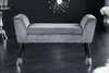 Design Sitzbank SCARLETT 90cm grau silber Samt Produktbild-Vorschau 4