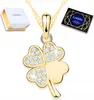 Collana a quadrifoglio d'oro con trifoglio in cristallo Anteprima dell’immagine prodotto 2