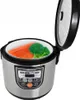 A multicooker with salmon and broccoli inside, with the lid open. Produktbild-Vorschau