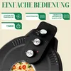 Close-up of the control panel and top of an electric pizza oven, with feature callouts in the upper left. Produktbild-Vorschau