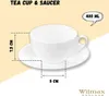 Tasse à thé Wilmax avec soucoupe, 400 ml, porcelaine Voir les images du produit 2