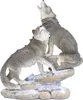 Wolf Paar Felsen Hund Wildhund Skulptur Deko Garten Tier Produktbild-Vorschau 1