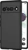 A black silicone phone case is shown from the back, with a portion of the phone screen visible on the right. Produktbild-Vorschau