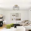 A modern living room with a crystal flush mount ceiling light. Produktbild-Vorschau