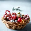 6x Zuckerstangen rot-weiß – glitzernder Baumschmuck für Produktbild-Vorschau 6