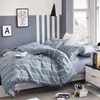 Bettwäsche 155x220cm Bettbezug, 2teilig Set Grau Gestreift Produktbild-Vorschau 1