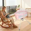 Berceau à 4 roues pour bébés jusqu'à 9 kg Rose Voir les images du produit 7