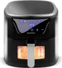 A black and silver air fryer with a digital display showing cooking settings. Náhled obrázku produktu