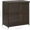 A brown rattan storage cabinet with two doors. Náhled obrázku produktu