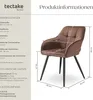 tectake® Esszimmerstuhl Marilyn gepolstert, in Samtoptik, Produktbild-Vorschau 5