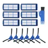 A set of cleaning accessories for a robot vacuum cleaner, including filters and brushes, laid out on a white background. Voir les images du produit
