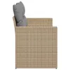 vidaXL Tuinbank met kussens, 2-zits, beige, van polyrotan Productafbeelding-voorbeeld 5