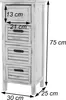 Cassettiera T18, cassettiera, 4 cassetti, 74x30x25cm Anteprima dell’immagine prodotto 8