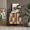 Commode Vicco Eliza noir/chêne 80x81.2cm avec 3 tiroirs, Voir les images du produit 3