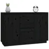 Sideboard Schwarz 111x34x75 cm Massivholz Kiefer Produktbild-Vorschau 4