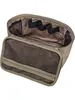 An open cosmetic bag with multiple compartments and mesh pockets. Anteprima dell’immagine prodotto