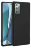 A black phone case is shown from a diagonal angle, with the phone inside it visible on the left. Produktbild-Vorschau