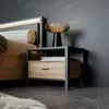 Nachtkommode >HIGH ROCK< in Schwarz  / Riviera Eiche Produktbild-Vorschau 2