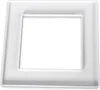 A white square frame with a square opening in the center, viewed from a slightly elevated angle. Produktbild-Vorschau