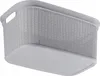 A gray plastic laundry basket with a textured pattern. Produktbild-Vorschau