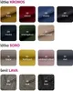 A collage of fabric samples with labels. Produktbild-Vorschau
