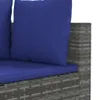 4-tlg. Garten-Sofagarnitur mit Kissen Grau Poly Rattan Produktbild-Vorschau 6