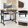 COSTWAY Schreibtisch mit Rollen, Tastaturablage, Produktbild-Vorschau 4