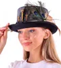Schwarzer Voodoo Hut mit Skelett, Knochen und Feder als Produktbild-Vorschau 2