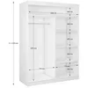 A diagram showing the dimensions of a white wardrobe interior. Produktbild-Vorschau