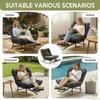 Fauteuil à bascule en velours côtelé (gris) avec dossier Voir les images du produit 8