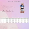 A size chart and a model wearing a costume. Produktbild-Vorschau