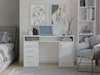 ADA WHITE Bureau 125 cm 4 Tiroirs Armoire Etagères Bureau Voir les images du produit 1