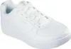 A white Skechers Sport Court 2.0 sneaker is shown from a side-angle. Voir les images du produit