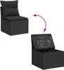 vidaXL 8-tlg. Garten-Sofagarnitur mit Kissen Schwarz Poly Produktbild-Vorschau 3