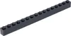 A single black Lego brick with 16 studs is shown from a diagonal angle against a white background. Podgląd zdjęcia produktu