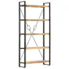vidaXL Knihovna 5 přihrádek 90 x 30 x 180 cm mango masiv Náhled obrázku produktu 6