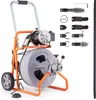 A drain cleaning machine with various attachments is displayed against a white background. Náhľad obrázku produktu