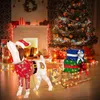 COSTWAY Cane LED con slitta e pacchetti regalo, decorazione Anteprima dell’immagine prodotto 7