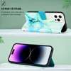 iPhone 15 Pro Hülle, Marmor Motiv Kunstleder Tasche Wallet Produktbild-Vorschau 3