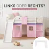 Homestyle4u Hochbett 90x200 Rutsche Lattenrost Vorhang Rosa Produktbild-Vorschau 4