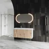 120cm Badezimmermöbel in Holzoptik Eiche mit Led Produktbild-Vorschau 1