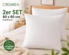 2er Set Kopfkissen mit abnehmbarem Bezug, 80x80 cm Produktbild-Vorschau 1