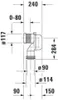 A technical diagram showing the dimensions of a plumbing fitting. Produktbild-Vorschau