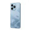 A product shot of the back of a blue smartphone against a white background. Produktbild-Vorschau