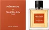 A bottle of Guerlain Heritage Eau de Toilette and its packaging are displayed side-by-side against a white background. Produktbild-Vorschau
