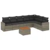 The Living Store 8-tlg. Garten-Sofagarnitur mit Kissen Grau Produktbild-Vorschau 3