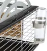 Close-up of a pet cage accessory, showing a water bottle attached to the wire mesh. Podgląd zdjęcia produktu