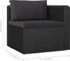 vidaXL 2-częściowa sofa ogrodowa z poduszkami z czarnego Podgląd zdjęcia produktu 12